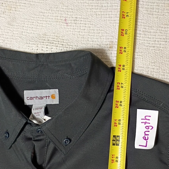 NWT Carhartt Black 103105 Women Rugged Pro Relaxed Canvas Short Sleeve Size Lg - Picture 8 of 11